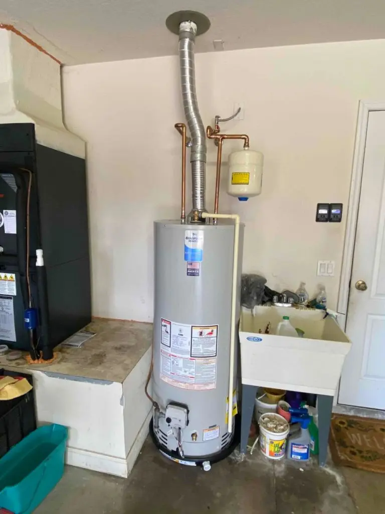 Bradford white water heater after installation.