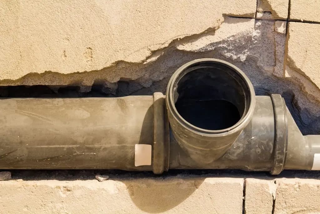 Pipe in the process of replacement.