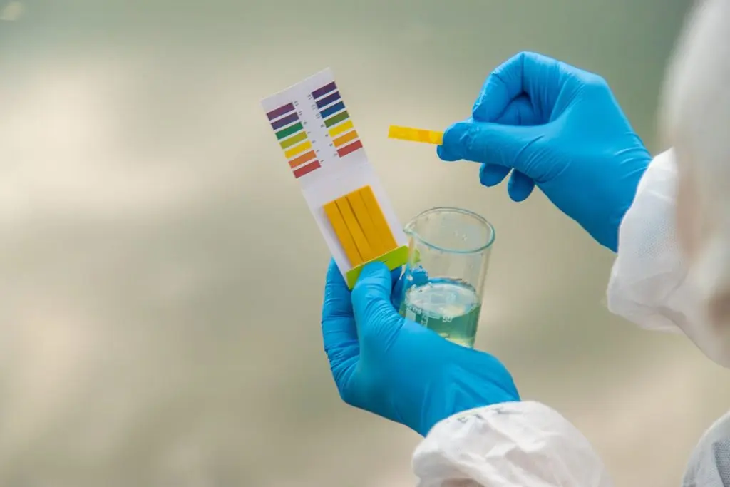 Technician performing a water quality test.