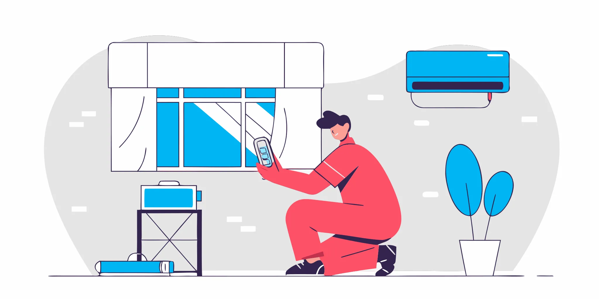 Technician performing an affordable air conditioning repair service.