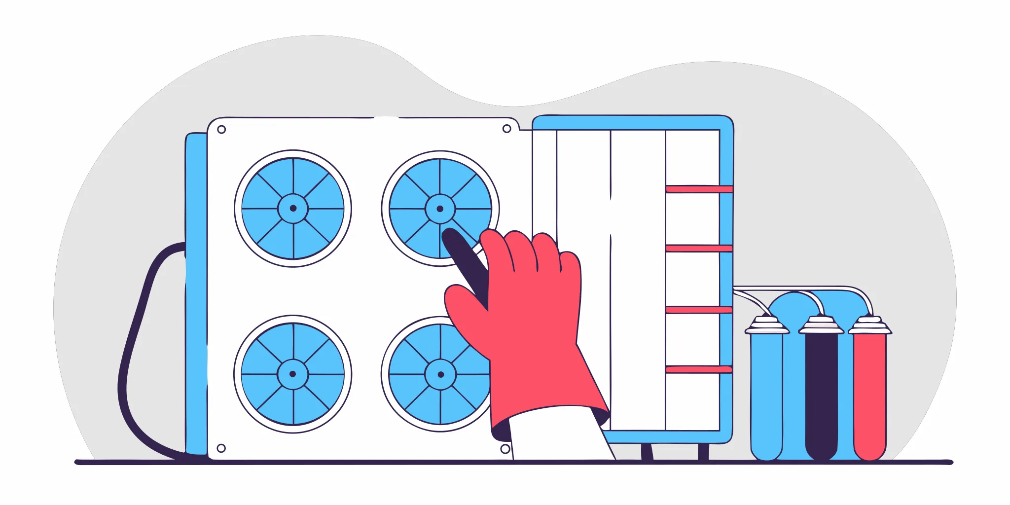 A technician checks an AC unit capacitor, impacting the AC capacitor replacement cost.