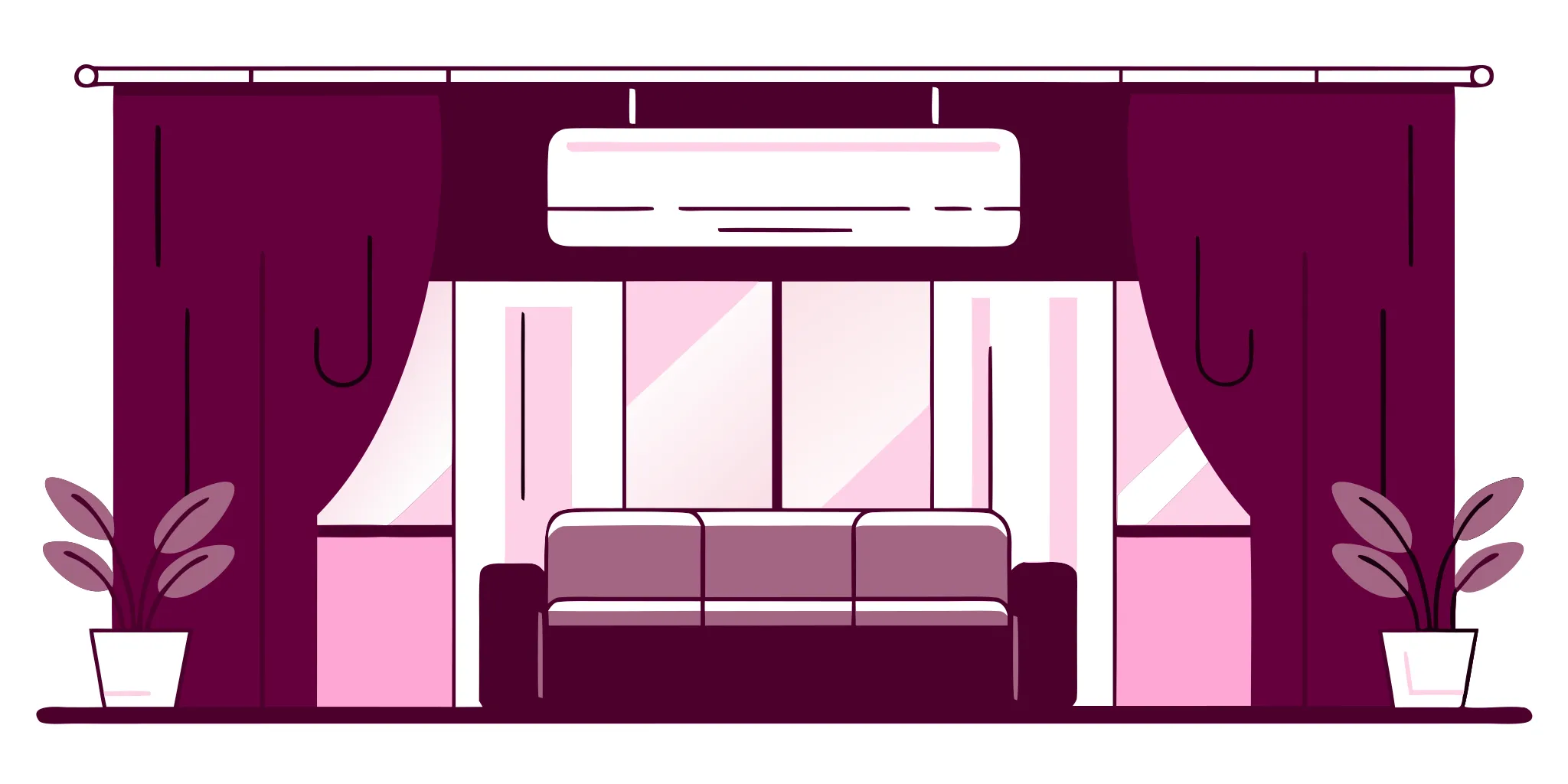 A wall-mounted ductless air conditioner providing home comfort in a living room.
