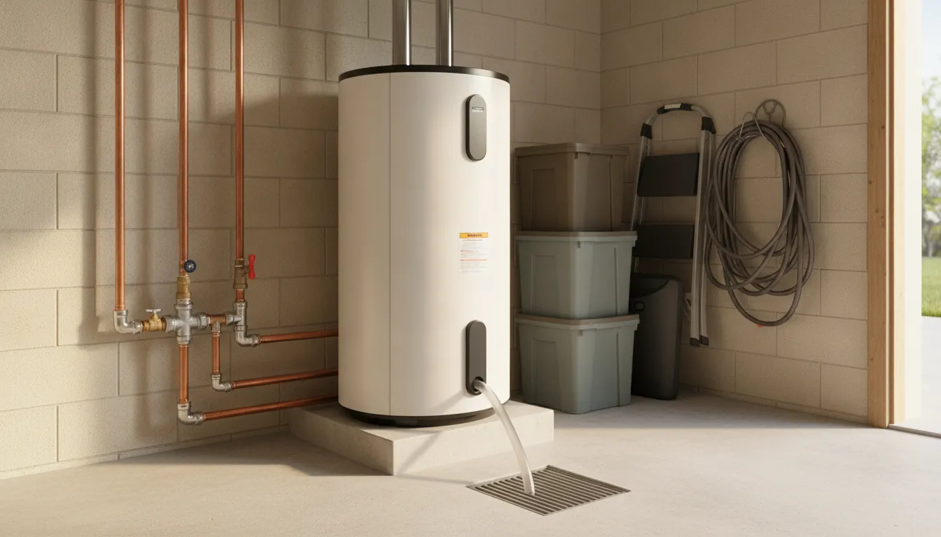 Heat pump water heater installed in a Florida home utility area