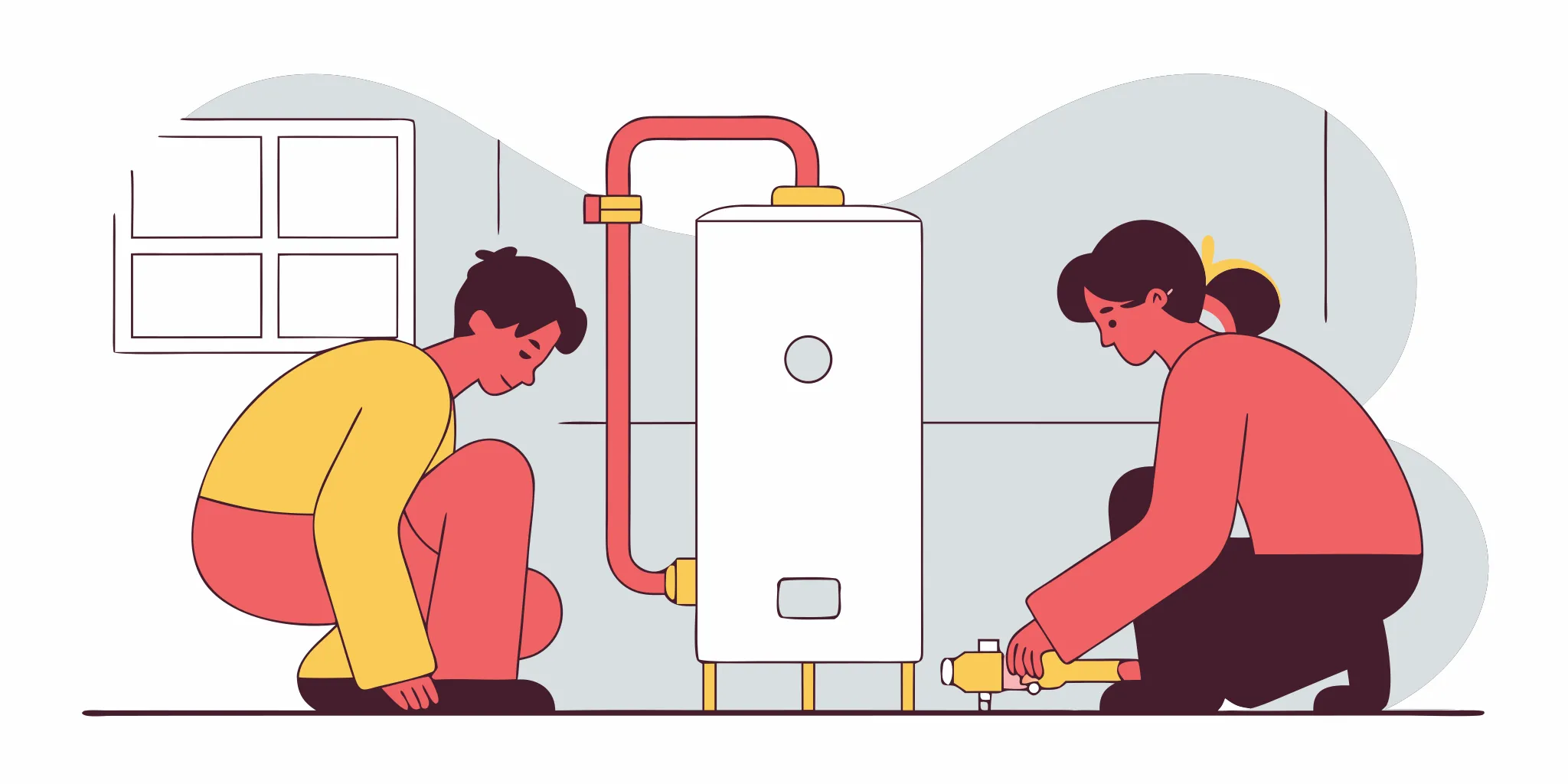 A homeowner troubleshooting their water heater to fix no hot water.