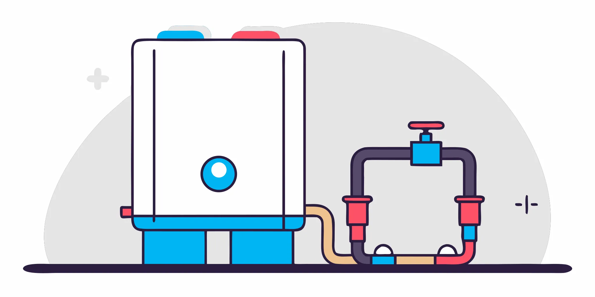 A tankless water heater installed in a home's hot water system.
