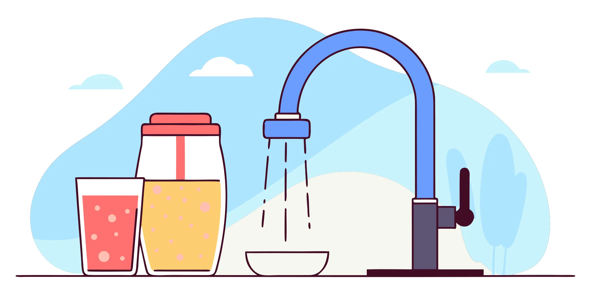 Yellow hot water flowing from a tap, a problem you can fix.